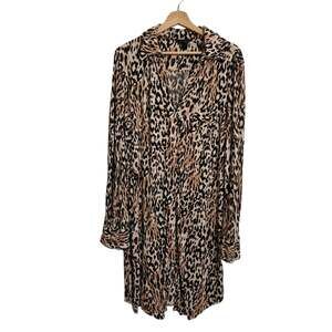 Cool Nights Cooling Bamboo Rayon Long Sleeve Nightgown Leopard Print MEDIUM